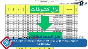 «نتائج سريعة» جوجل درايف pdf استخراج نتائج الثالث متوسط الدور الأول 2025 الآن